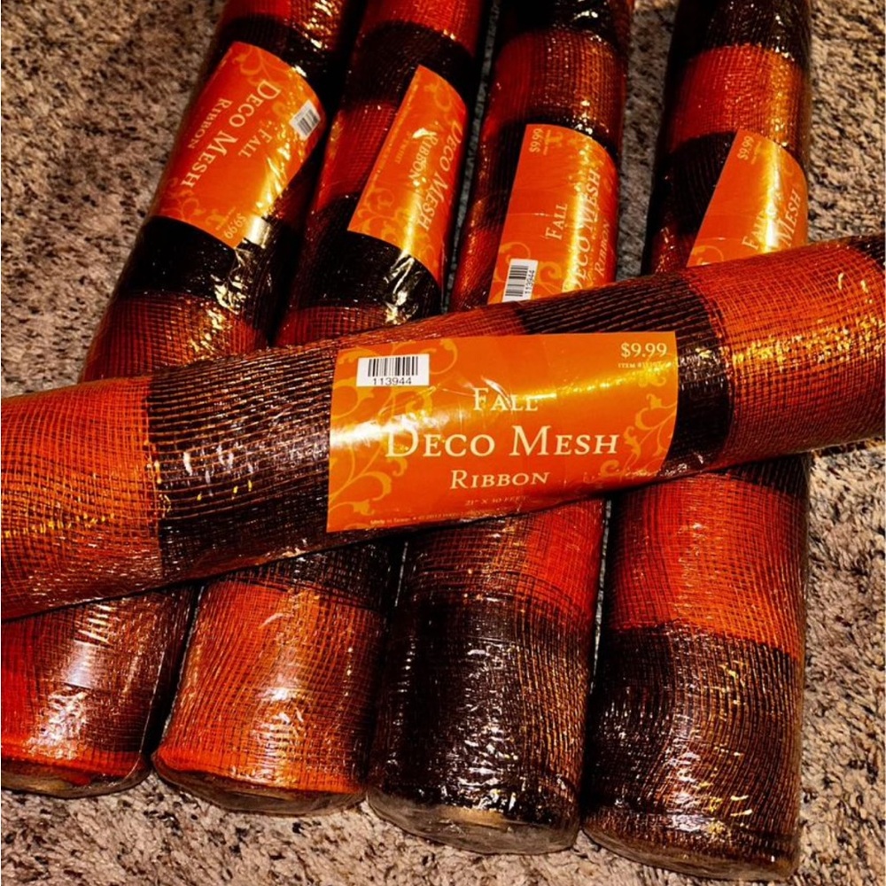 5 Rolls - Fall Deco Mesh Ribbon 21’ x 30 ft